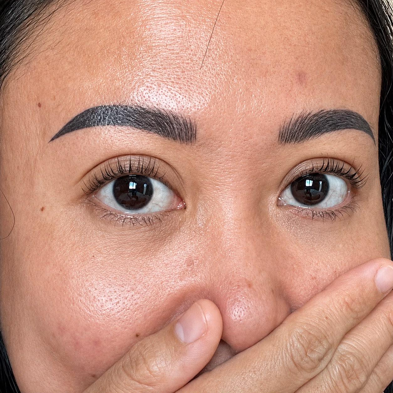 Close-up of natural lashes after a Lash Lift and Tint