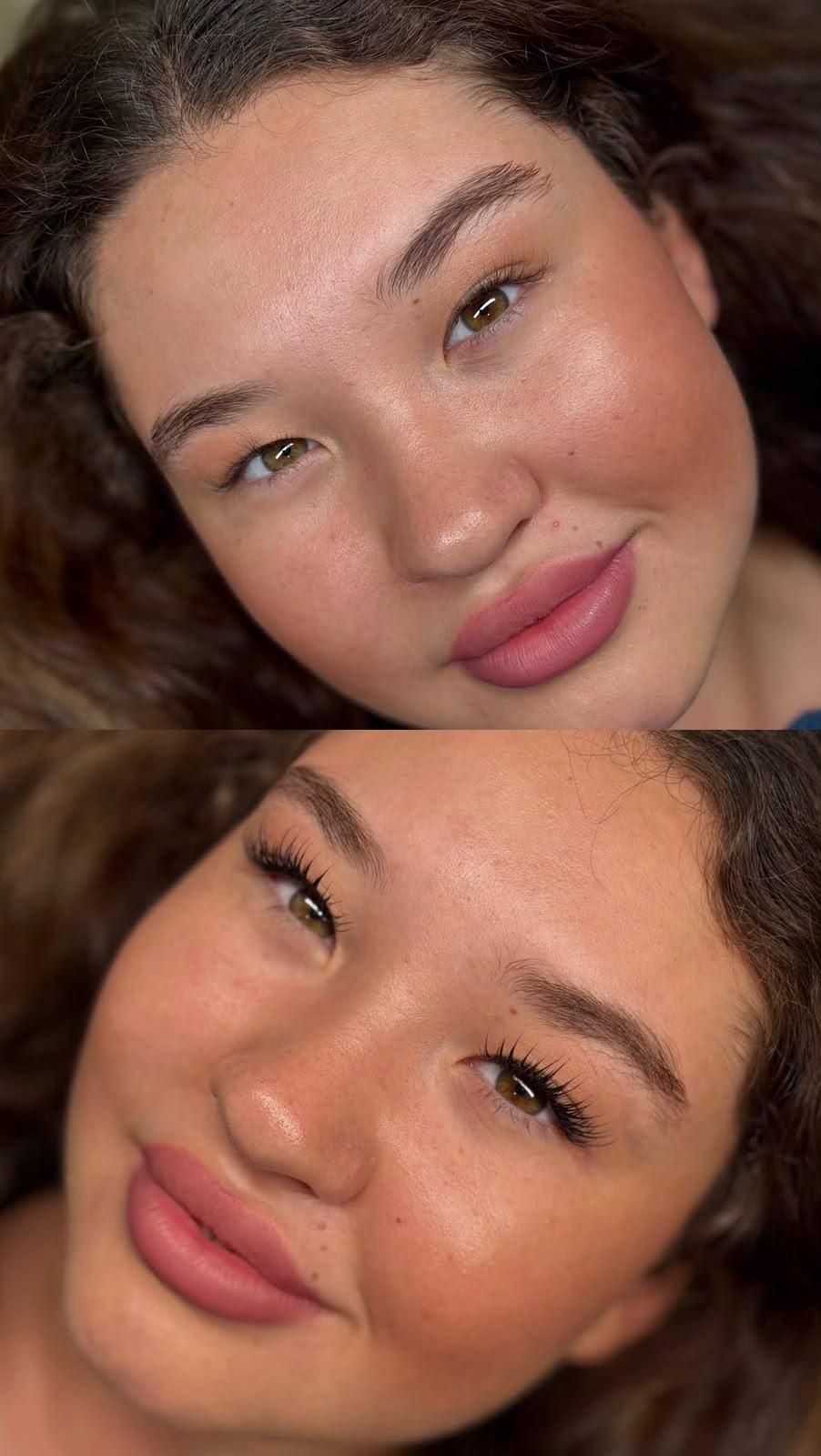 Before Natural Wispy eyelash extensions