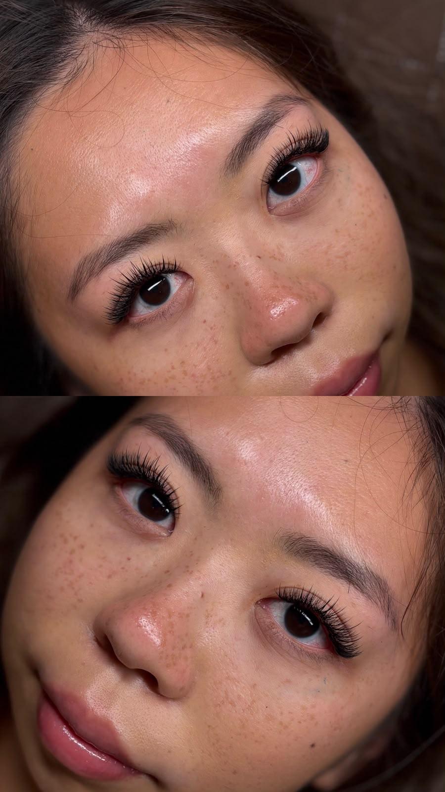 Before Wispy Volume eyelash extensions